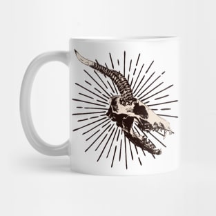 Satanic Horned Wolf Skull Mug